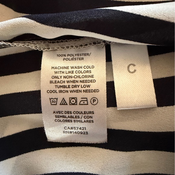 LOFT Striped Ruffled Sleeveless Shell - Picture 2 of 4